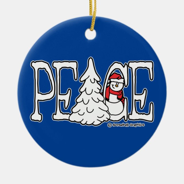 Enfeite de Homem de Neve da Paz (Frente)