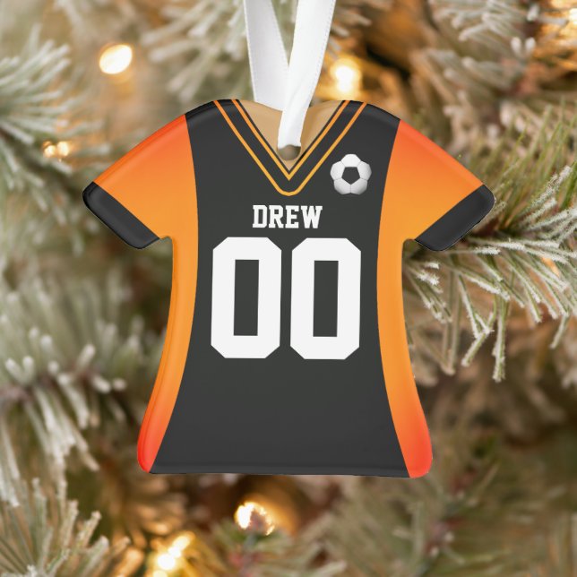 Enfeite de Jersey de Futebol Preto/Laranja Persona (Árvore)