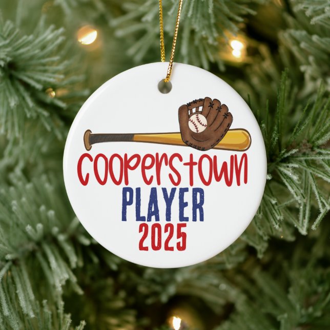 Enfeite de jogador de beisebol de Cooperstown da m (Árvore)