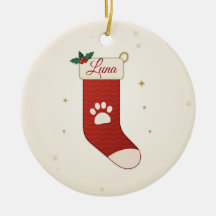 Enfeite de meia de Natal personalizada para animai