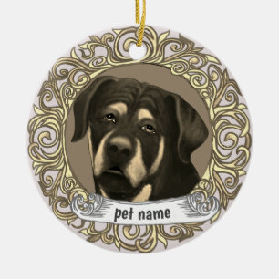 Enfeite de memória amorosa do cão Rottweiler