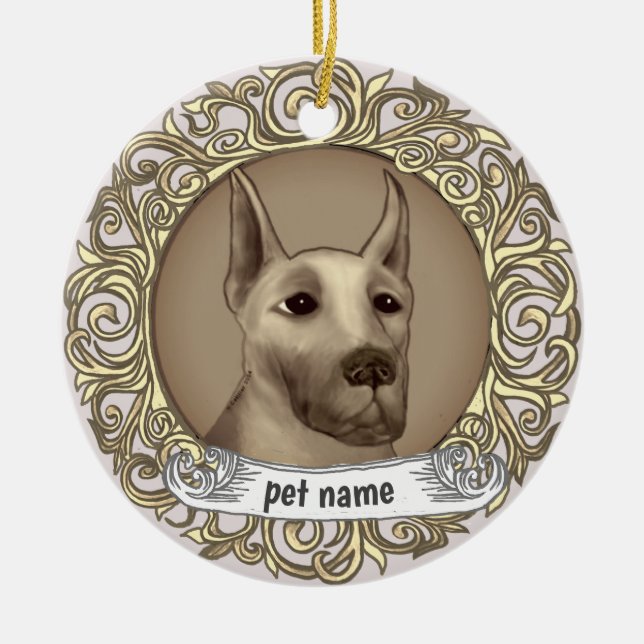 Enfeite de memória amorosa do Great Dane (Frente)
