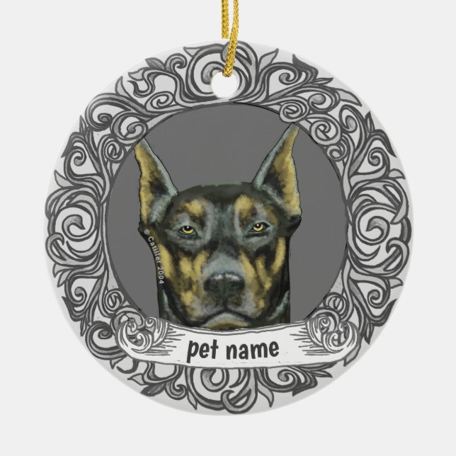 Enfeite de Memória Carinhosa Doberman (Frente)