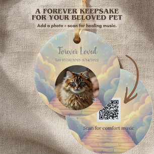 Enfeite de Memorial de Pet com Código QR Música do