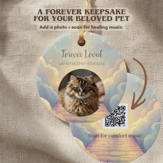 Enfeite de Memorial de Pet com Código QR Música do