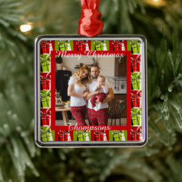 Enfeite de metal com foto personalizada