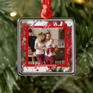 Enfeite de metal com foto personalizada