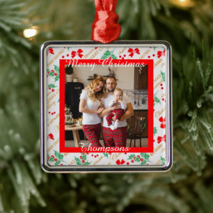 Enfeite de metal com foto personalizada