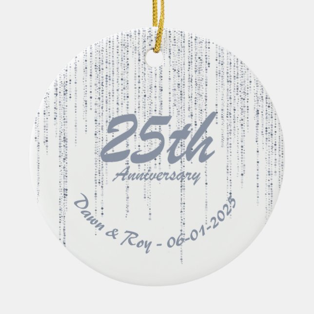 Enfeite de Metal • Personalizado de Prata para Ani (Frente)