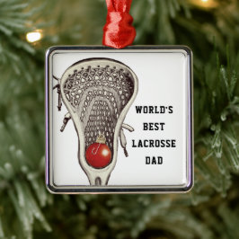Enfeite de Metal Presente para Pai de Lacrosse
