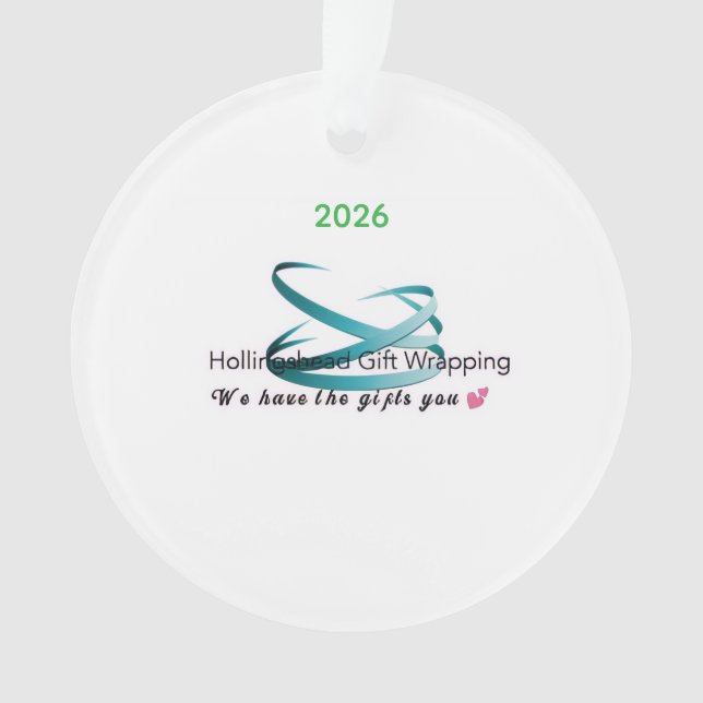 Enfeite de Natal 2026 Hollingshead Gift Wrapping (Frente)