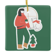 Enfeite de Natal Aconchegante com Menina