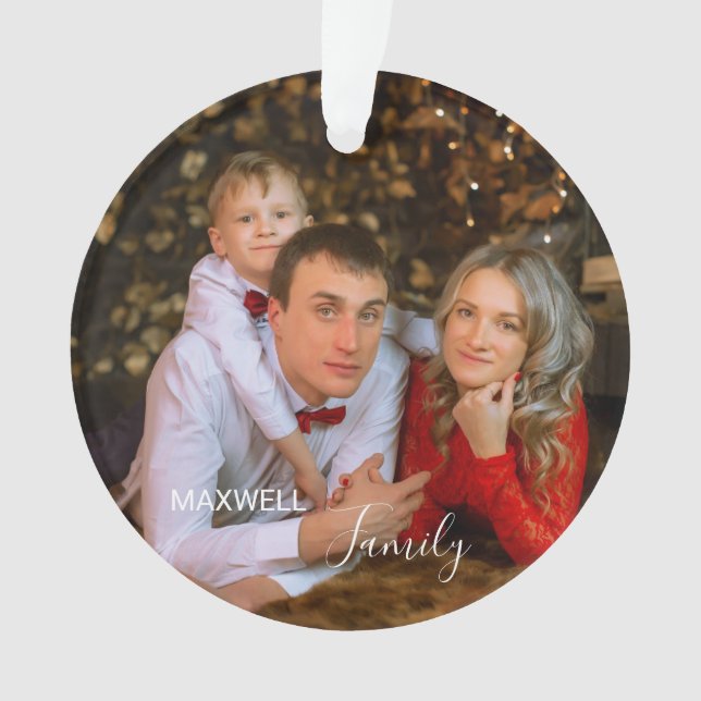 Enfeite de Natal Acrílico com Foto Personalizada d (Frente)