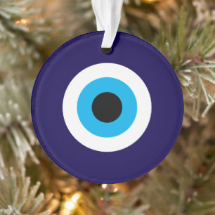 Enfeite de Natal acrílico Olho Mau Azul