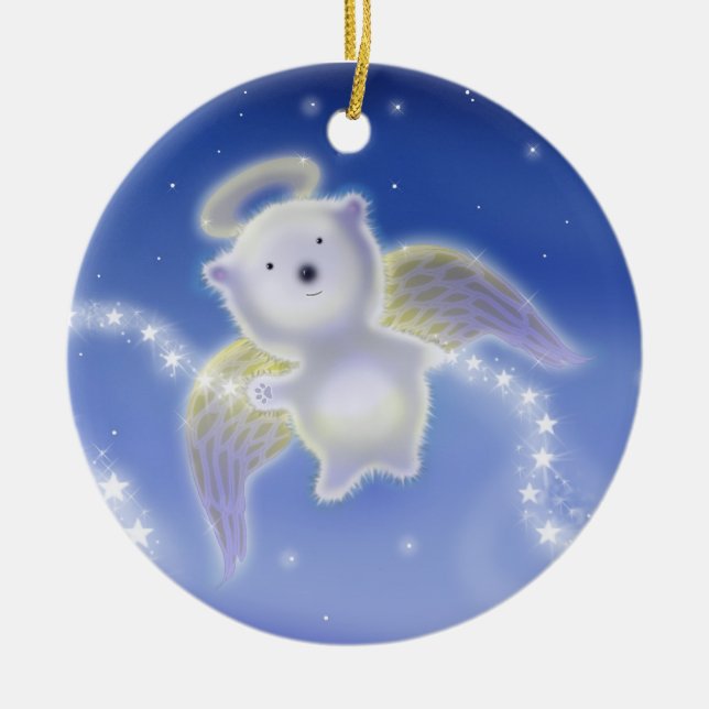 Enfeite de Natal Anjo Urso Polar (Frente)