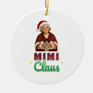 Enfeite de Natal Avó Mimi Claus Tartan