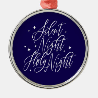 Enfeite de Natal Azul Noite Silenciosa Noite Santa