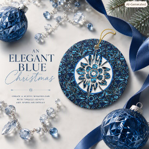 Enfeite de Natal Azul Vintage