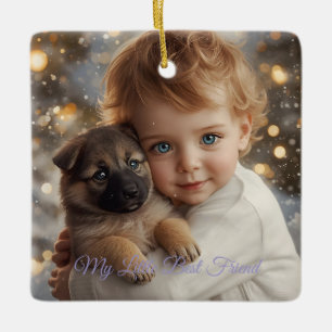 Enfeite de Natal Bebê e Cachorrinho Mágico