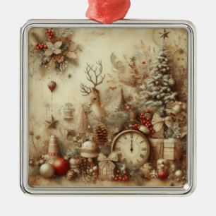 Enfeite de Natal Bege Vintage