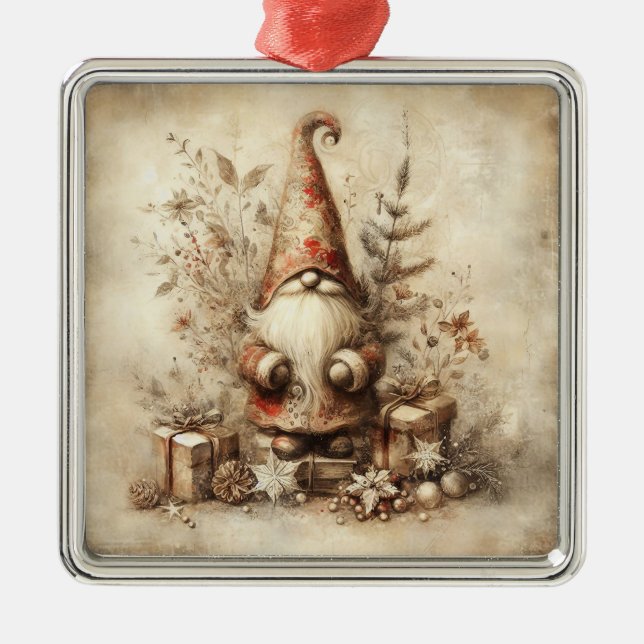 Enfeite de Natal Bege Vintage (Frente)