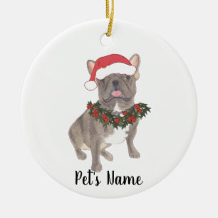 Enfeite de Natal Blue Grey Frenchie