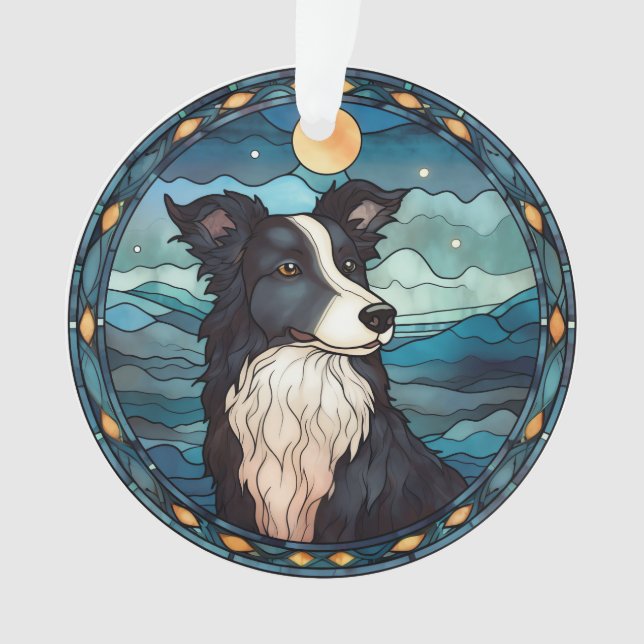 Enfeite de Natal Border Collie (Frente)