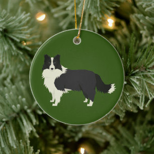 Enfeite de Natal Border Collie