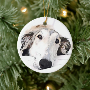 Enfeite de Natal Borzoi