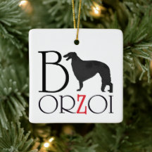Enfeite de Natal Borzoi
