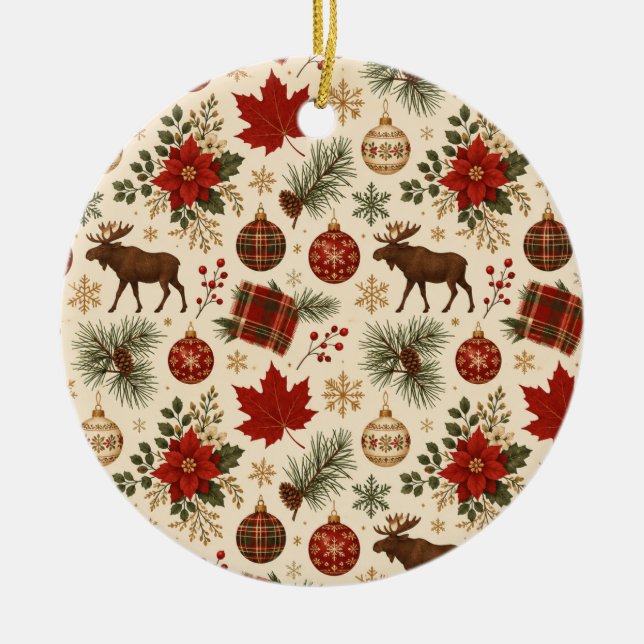 Enfeite de Natal Botânico da Floresta Canadense (Frente)