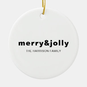 Enfeite de Natal Branco Minimalista Alegre e Brilh