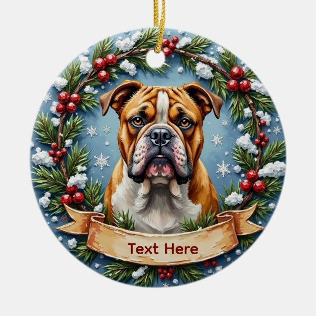 Enfeite de Natal Bulldog (Frente)