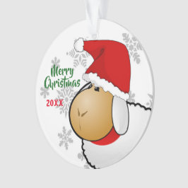 Enfeite de Natal Cartoon Ovelha Santa de 2 Lados