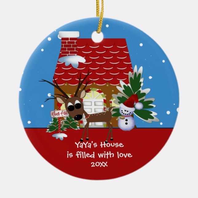 Enfeite de Natal Casa do Amor da YaYa (Frente)