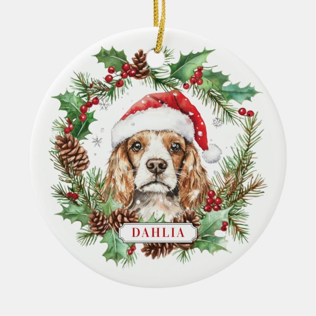 Enfeite de Natal Cavalier King Charles Spaniel (Frente)