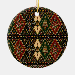 Enfeite de Natal Cerâmico de Arte Geométrica Festi