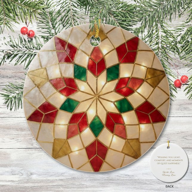 Enfeite de Natal Cerâmico Parol Inspirado em Capiz (Criador carregado)