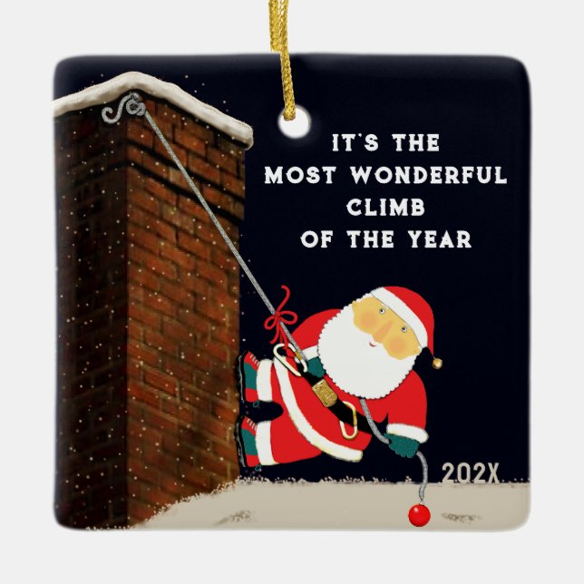 Enfeite de Natal Colecionável de Escalada em Rocha (Frente)