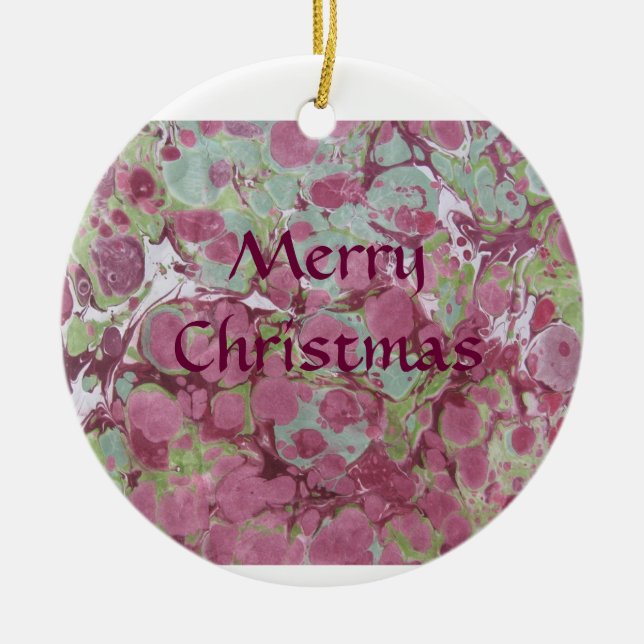 Enfeite de Natal com Desenho de Mármore (Frente)