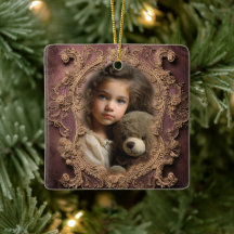Enfeite de Natal com Design Ornamentado e Foto Per