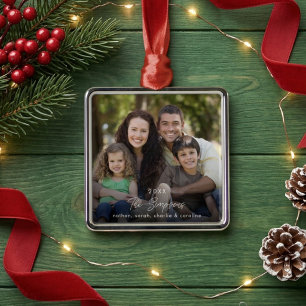 Enfeite de Natal com Foto da Família