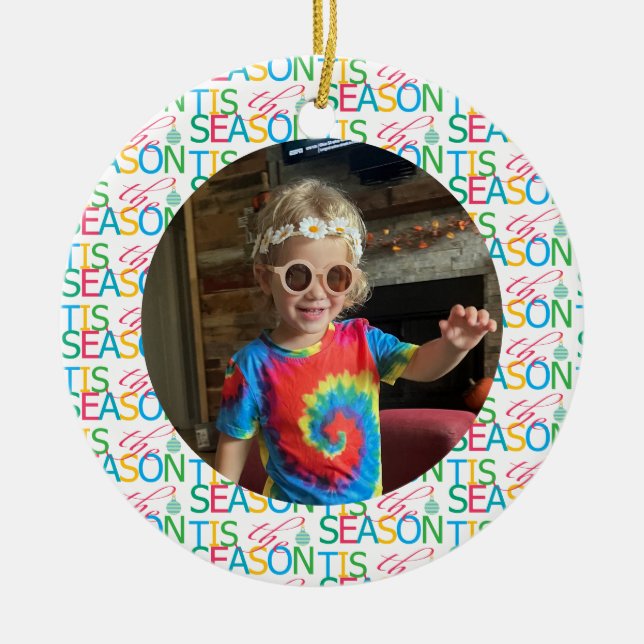 Enfeite de Natal com Foto da Temporada (Frente)