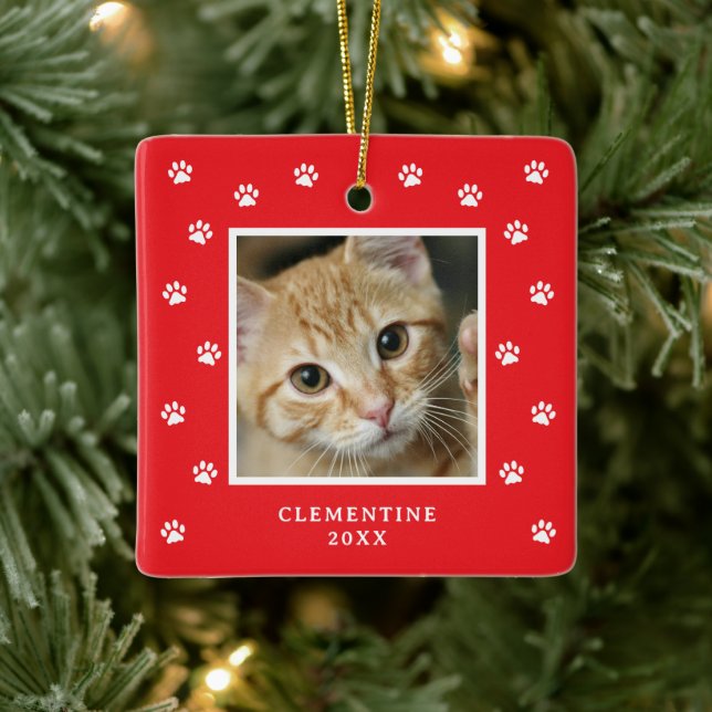 Enfeite de Natal com Foto de Animal de Estimação c (Árvore)