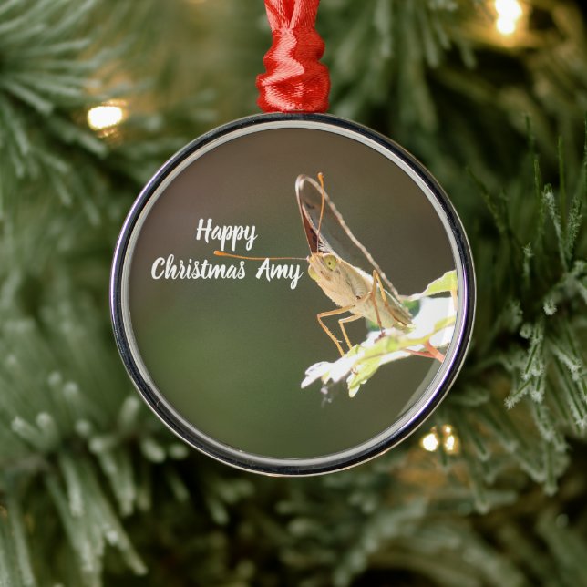 Enfeite de Natal com Foto de Borboleta Personaliza (Árvore)