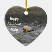 Enfeite de Natal com Foto de Foca Personalizada