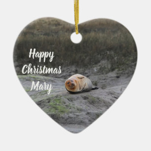 Enfeite de Natal com Foto de Foca Personalizada