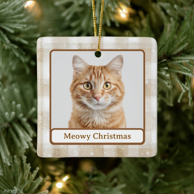 Enfeite de Natal com Foto de Gato Personalizado Me (Árvore)