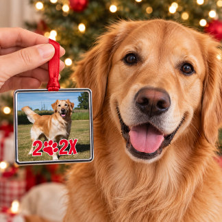 Enfeite de Natal com Foto de Pet Personalizada & A