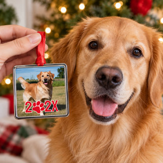Enfeite de Natal com Foto de Pet Personalizada & A